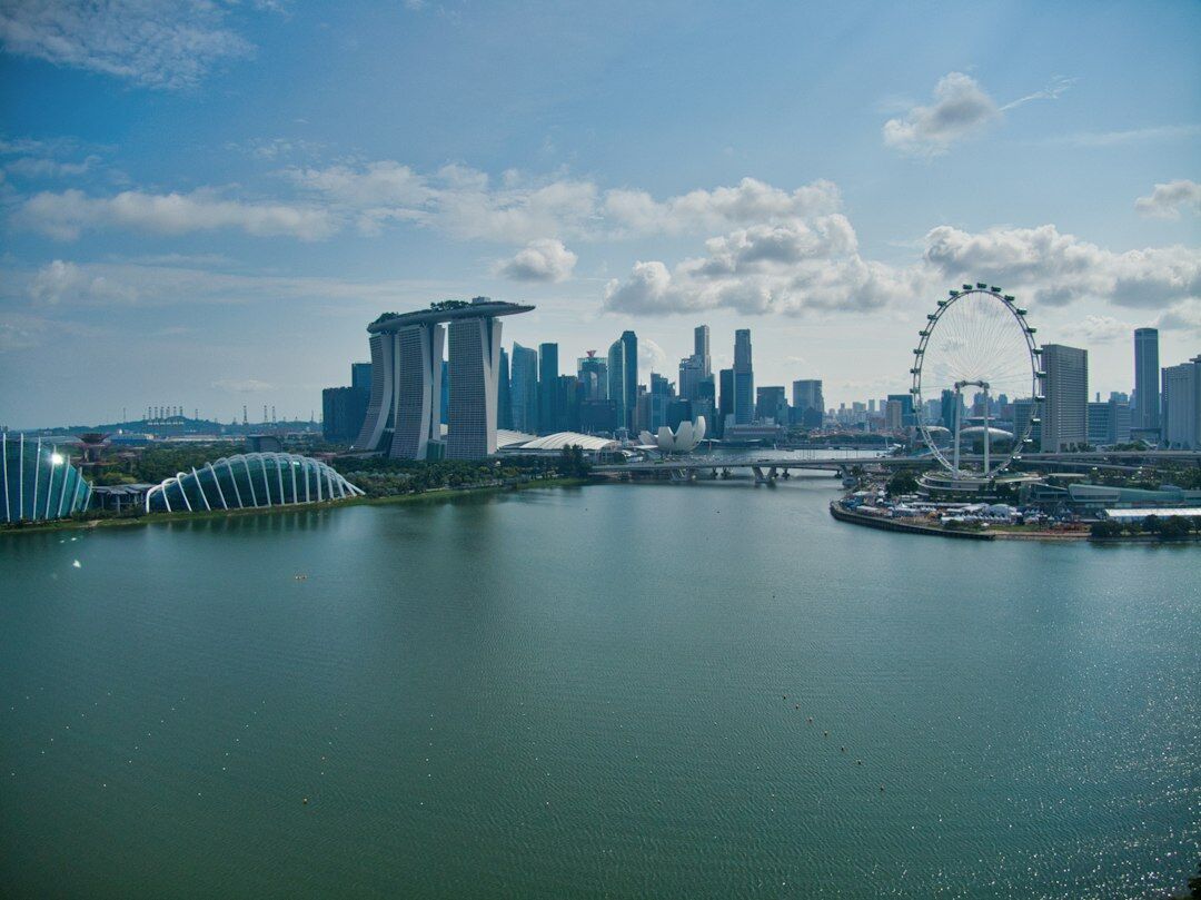 Singapore Marina Bay skyline with skyscrapers during the day