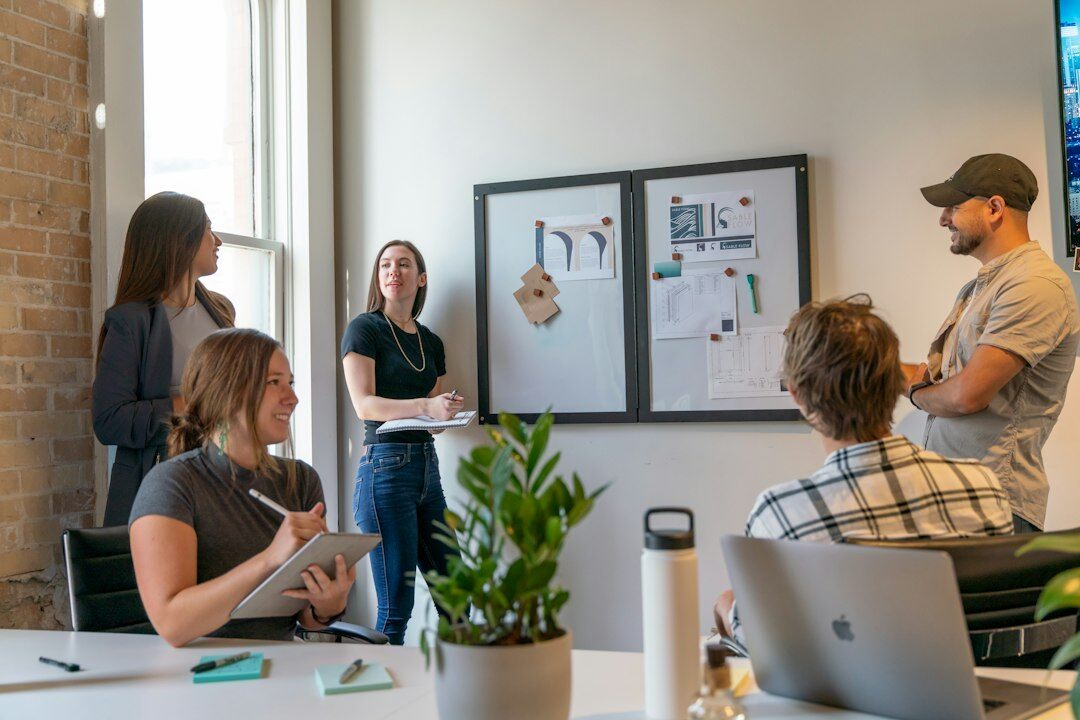 team discussing startup ideas